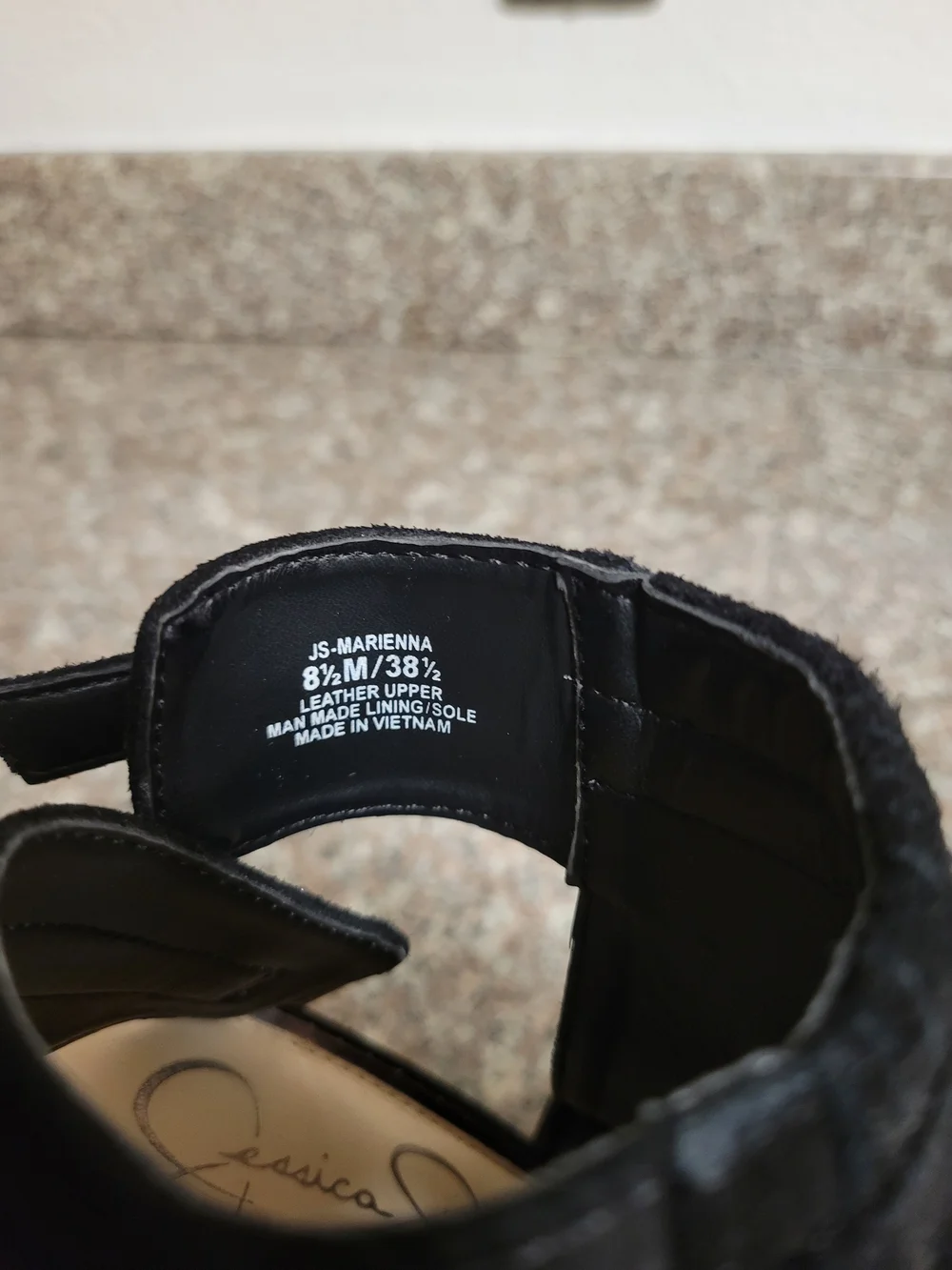 Jessica Simpson Black Suede Fringe Ankle-Strap Heels